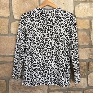 LOFT animal print mock neck sweater